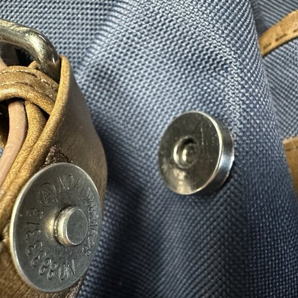 Steve Madden Barnett Avenue Travel Backpack Black Fabric Brown Leather READ - Picture 4 of 9